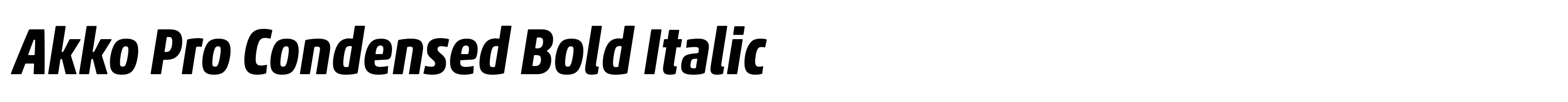 Akko Pro Condensed Bold Italic